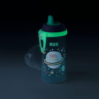 NUK Kiddy Cup flaske, der lyser i mørket, 300 ml, 12 m+ KOSMOS