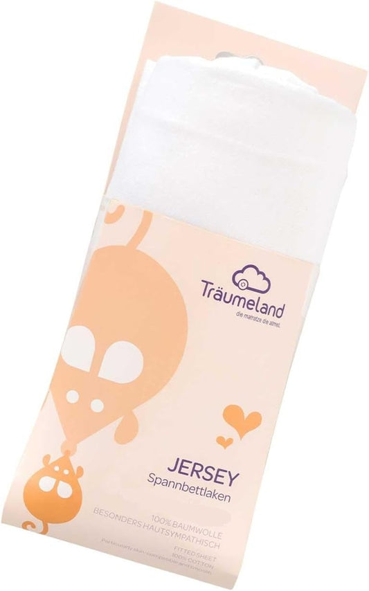 TRAUMELAND Spannbetttuch Jersey Baumwolle 75 x 100 cm
