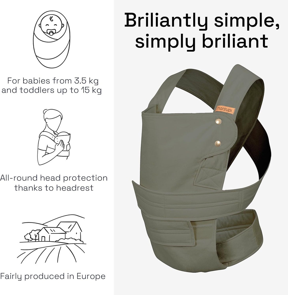 MARSUPI 2.0 ergonomska nosilka XL 3,5 - 15 kg