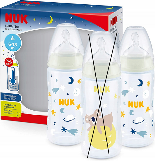 NUK NIGHT Flaschenset 2x 300 ml TEMPERATURKONTROLLE