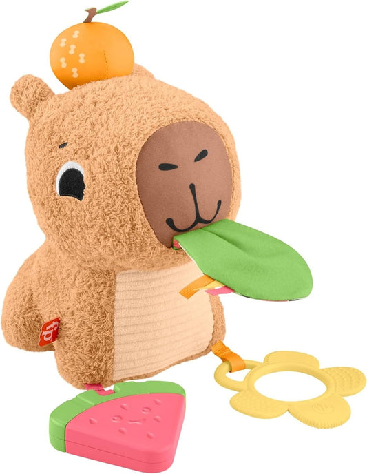 FISHER-PRICE plišasta senzorična kapibara z grizalom in ropotuljico 23,5 cm