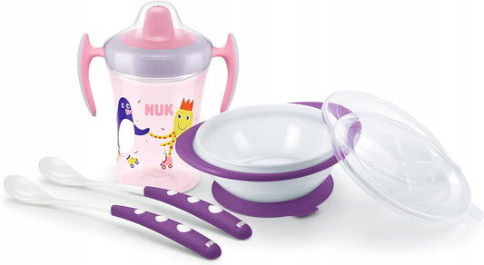 NUK Esslern-Set 6m+ Trinkbecher, Schale, 2 Löffel