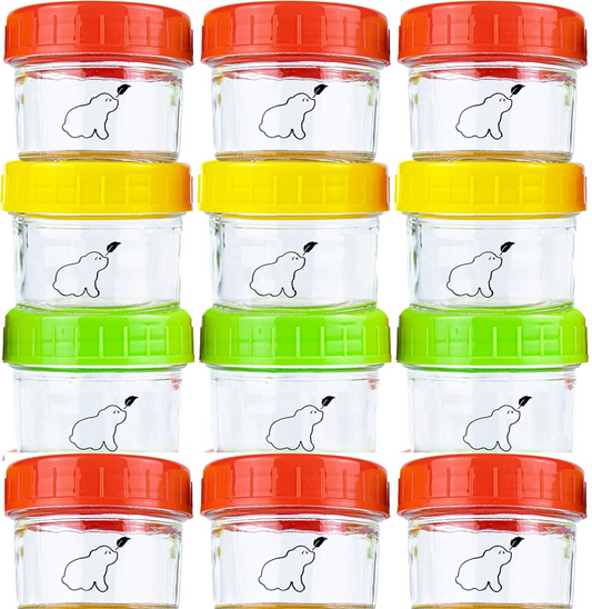 KEABABIESfood containers 120ml x12Can be washed by hand or in the dishwasher. It can also be sterilised.Age: 4