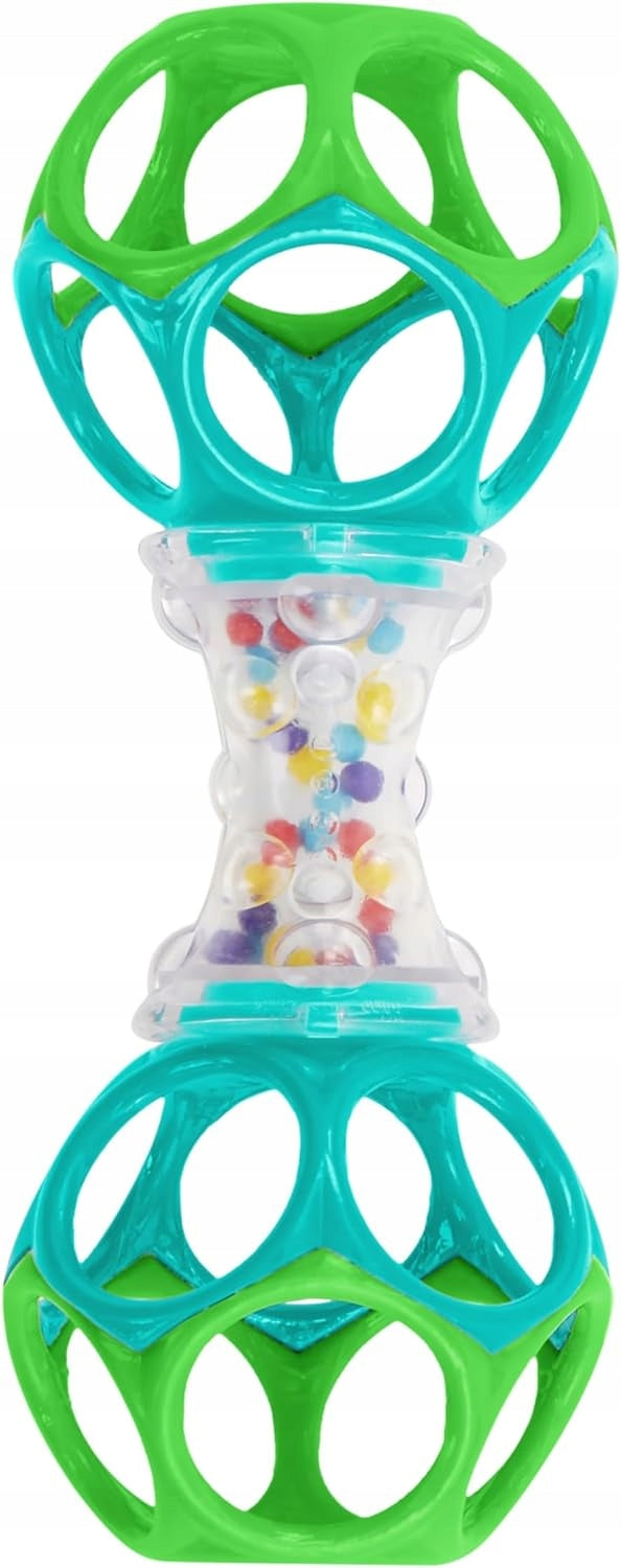 BRIGHT STARTS Oball Shaker gryzak chwytak z grzechotką 14,5 cm, zielono-turkusowy, BPA-free