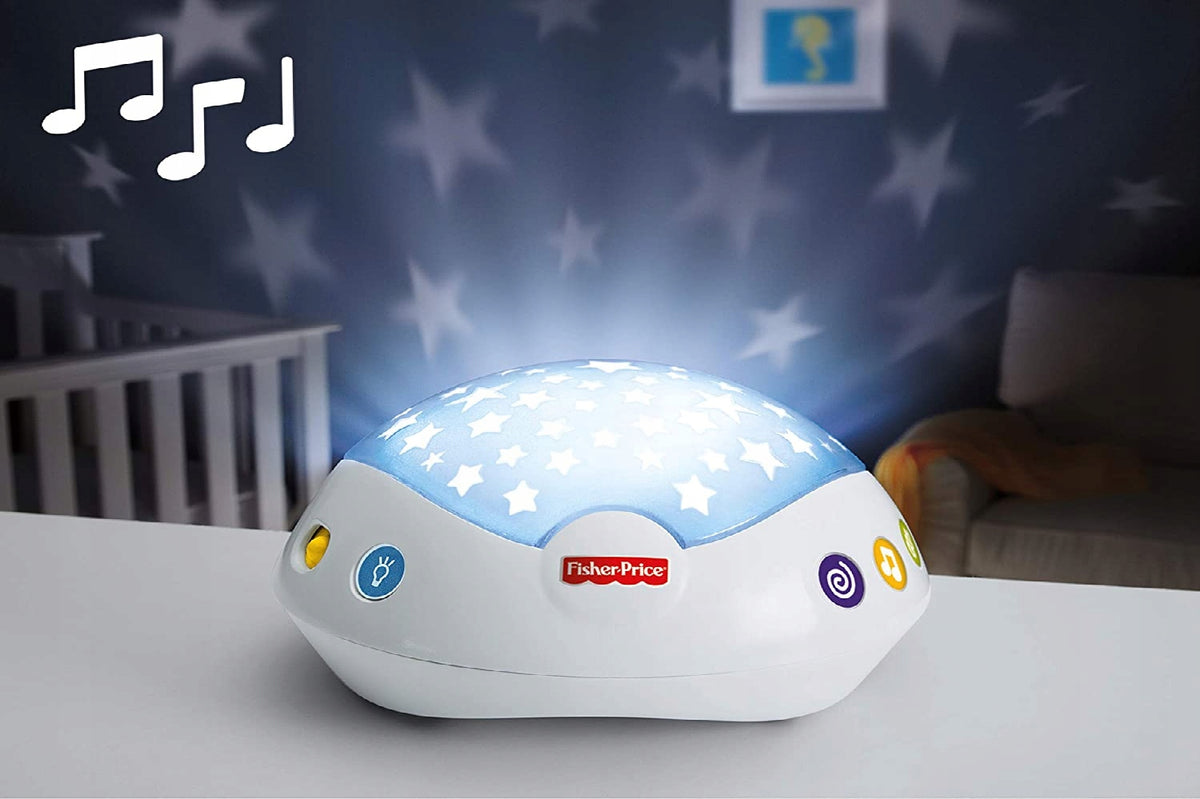 FISHER PRICE karuzela projektor bez pilota z gwiazdkami i melodiami do pokoju dziecka, stan idealny