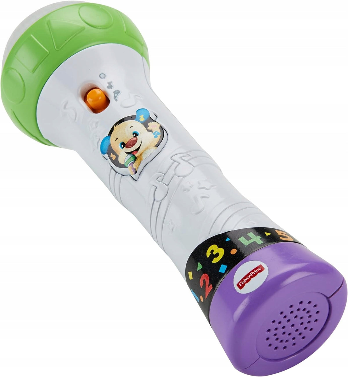 FISHER-PRICE FBP32 interaktywny mikrofon dla dzieci JĘZYK NIEMIECKI, zielono-biało-fioletowy, 18 m+
