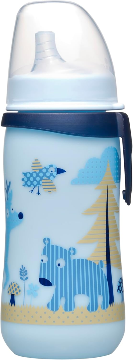 NIP First Cup Trinklernbecher mit weichem Trinkschnabel 330 ml 12m+ WALD