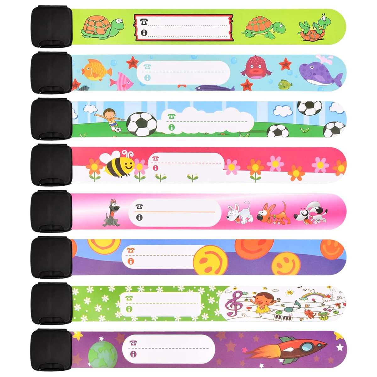 Pulseras SOS impermeables para niños 8 unidades