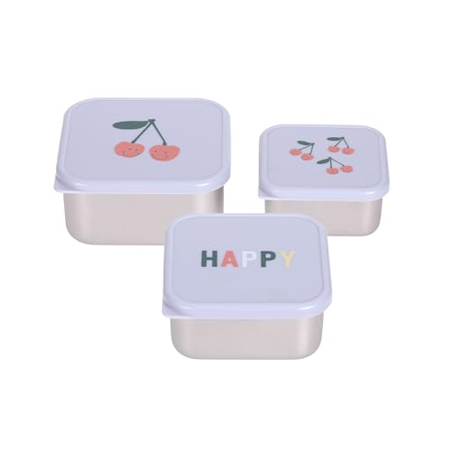 Lässig Happy Fruits jeklene posodice za prigrizke 3 kosi