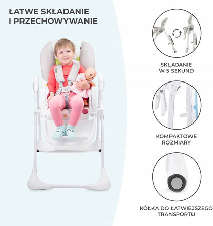 KINDERKRAFT YUMMY trona alta para bebés para alimentación con bandeja