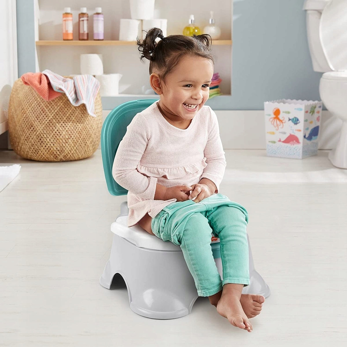 FISHER-PRICE nocnik podest nakładka 3w1, stabilny nocnik dziecięcy z podestem i wyjmowaną wkładką