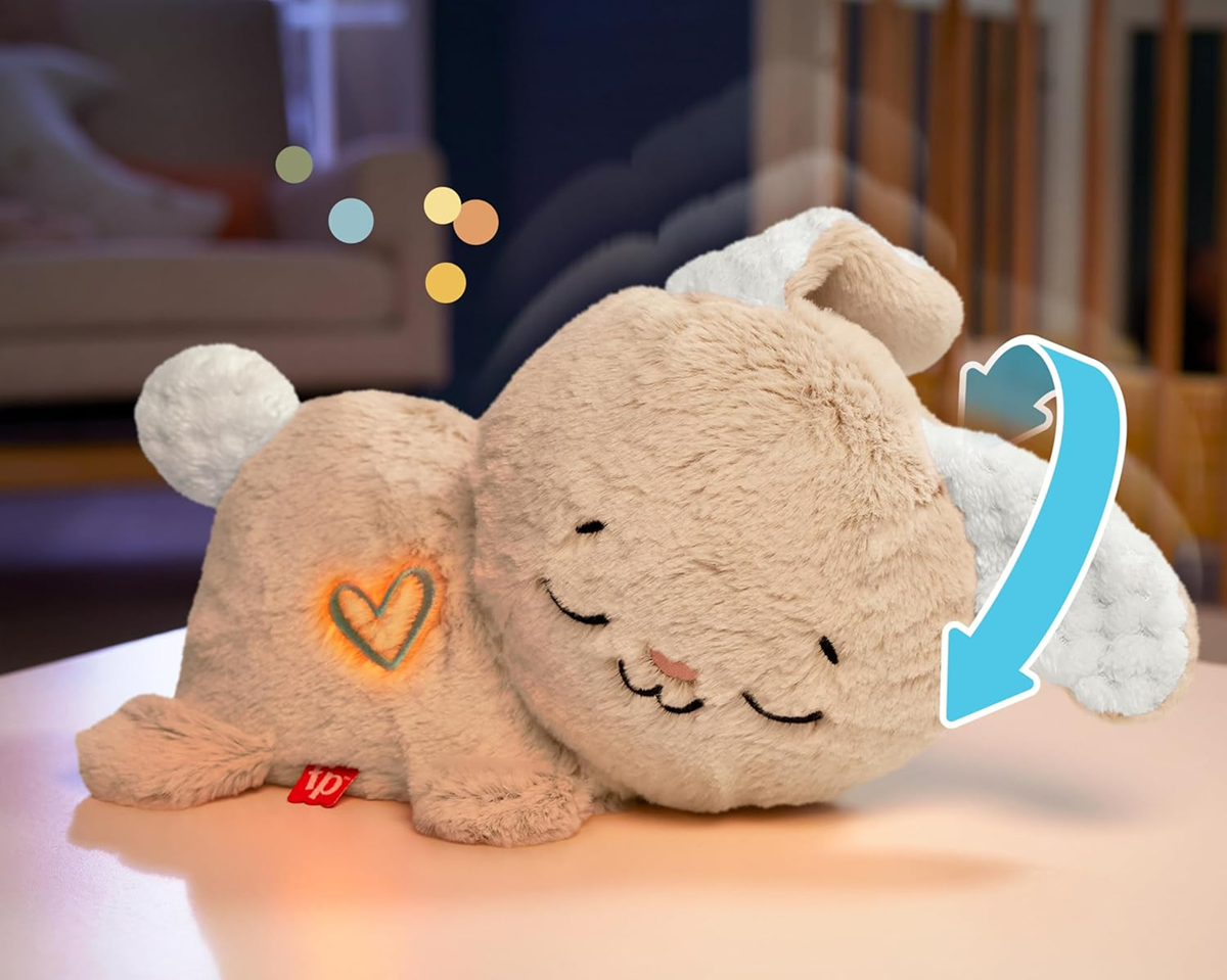 FISHER-PRICE Conejo dormilón con cabeza móvil, sonidos y luz para bebés