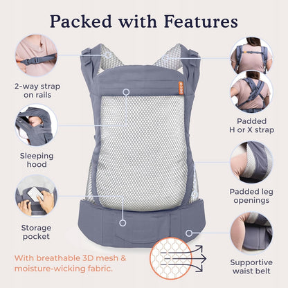 BECO TODDLER zaponka nosilka 9-27kg 3D mreža