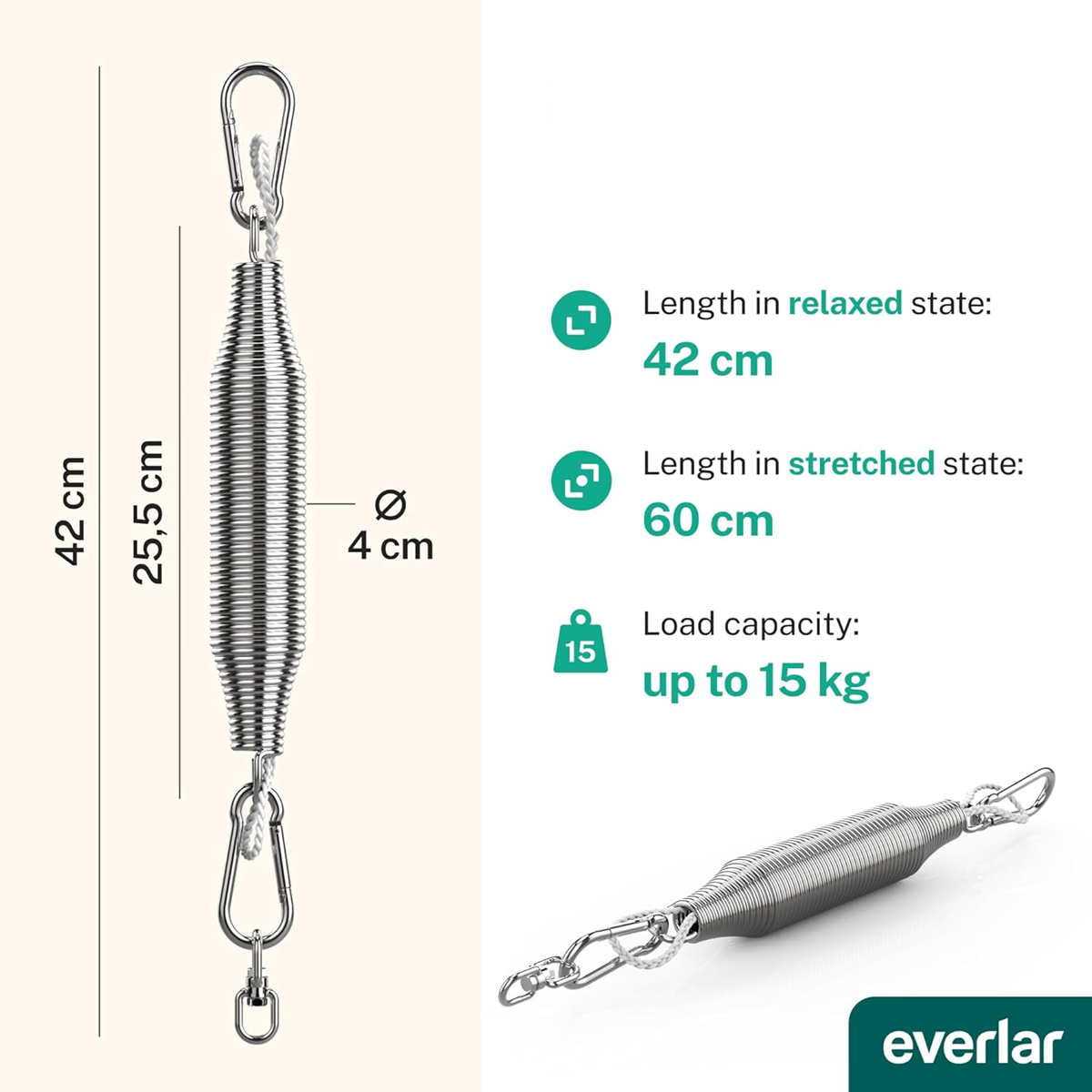 EVERLAR muelle para columpio de cuna y hamaca para bebé 15 kg