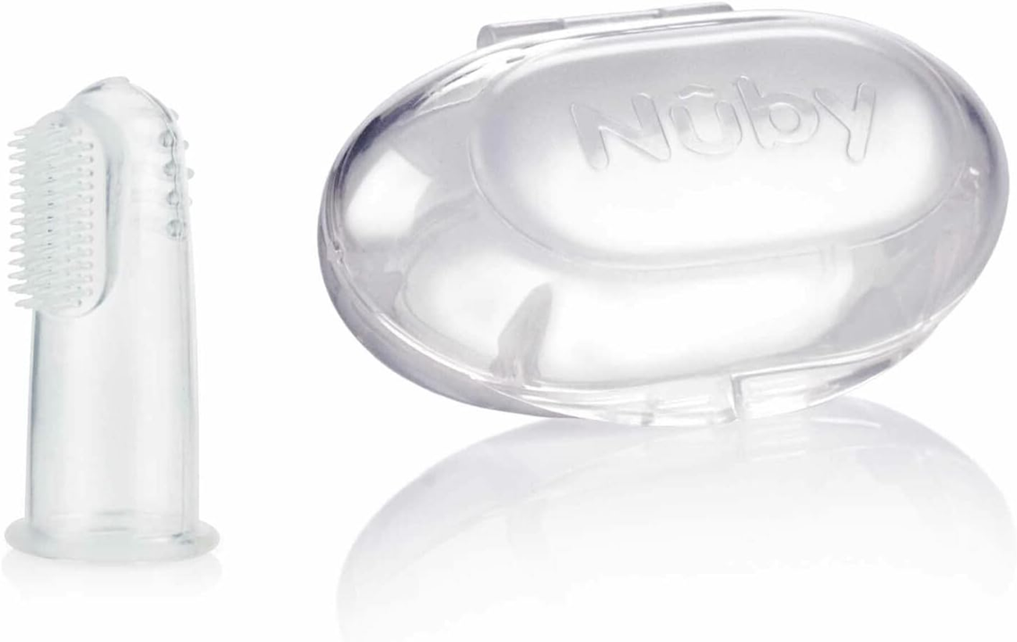 NUBY silikonska naprstna zobna ščetka + etui