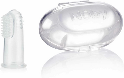NUBY silikonska naprstna zobna ščetka + etui