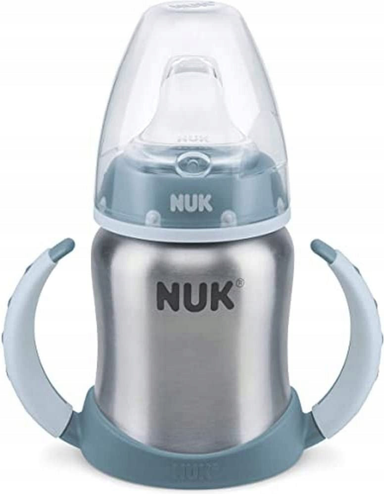 NUK First Choice oceľový neprete̍kajúci pohár 125 ml 6 m+
