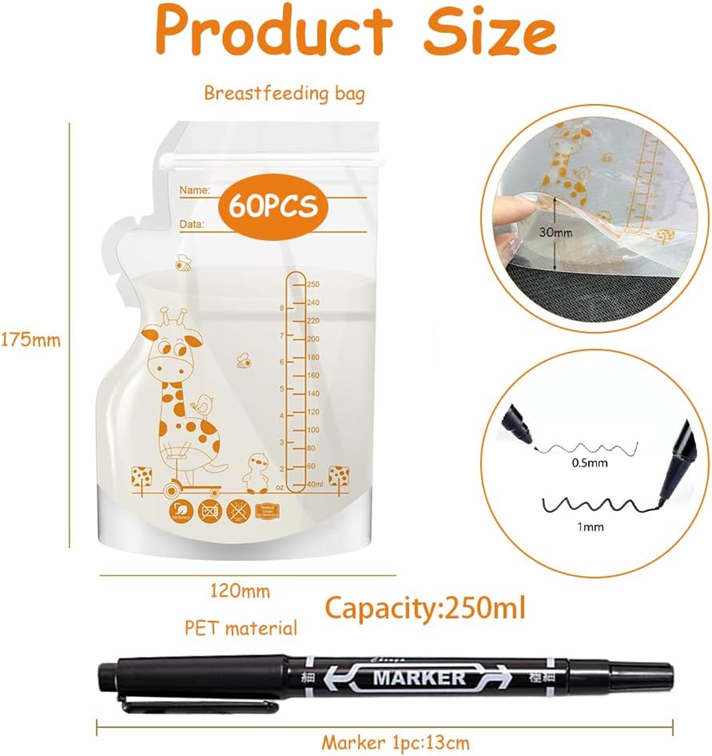 Τσάντες Αποθήκευσης Τροφίμων 60τεμ 250ml