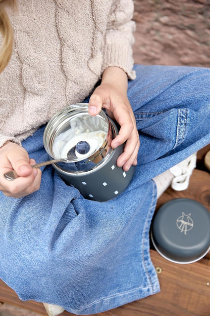 LÄSSIG Food Jar Happy Prints ESSENSTHERMOS aus Edelstahl 350 ml