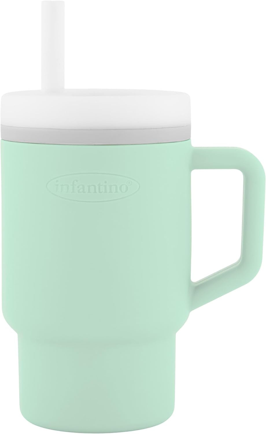 INFANTINO My 1st Tumbler silikonski lonček s pitnim nastavkom proti polivanju 266 ml 6 m+