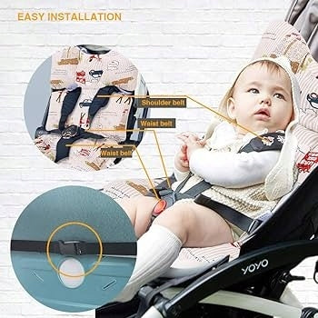 MIRACLE BABY wkładka oddychająca do wózka spacerowego, miękka wkładka dla niemowląt 0+ do wózka, 60 x 38 cm