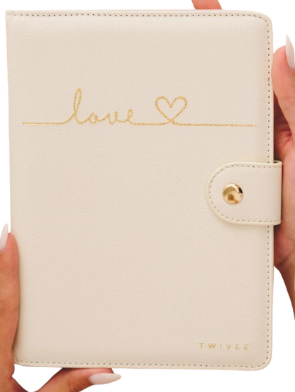TWIVEE Love etui za nosečniško kartico iz umetnega usnja 15,5 x 21 cm