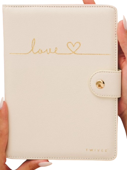 TWIVEE Love custodia per scheda gravidanza in pelle sintetica 15,5 x 21 cm