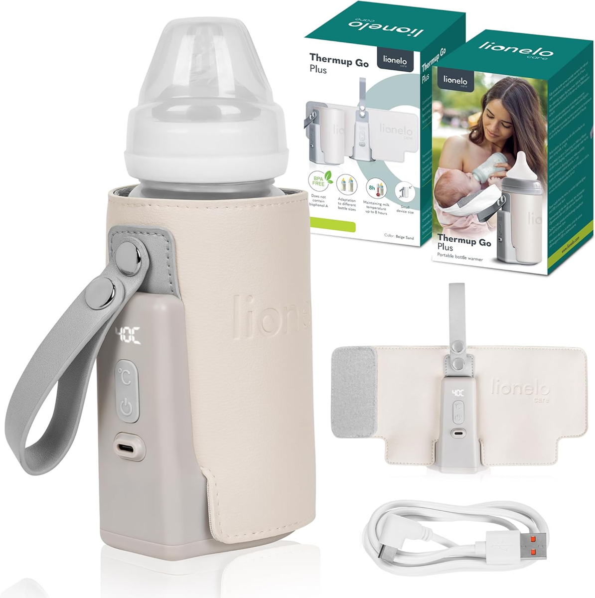 LIONELO Thermup GO PLUS calentador portátil eléctrico para bebés