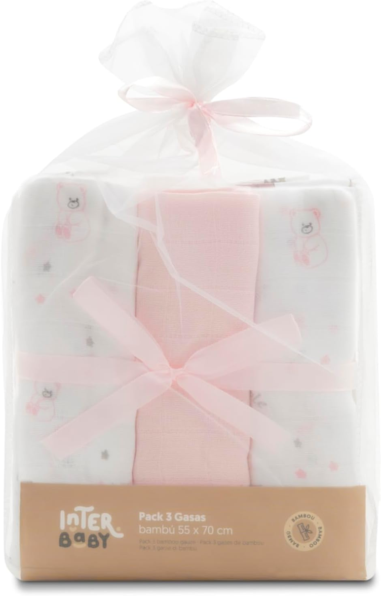 INTERBABY gasas de bambú para cambiador 55 x 70 cm 3 unidades