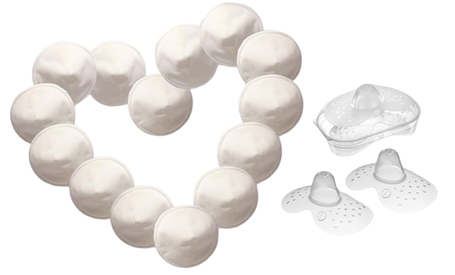MOM'S PADS bambusovi blazinici za dojenje x14 + vrečka za pranje, kozmetična torbica