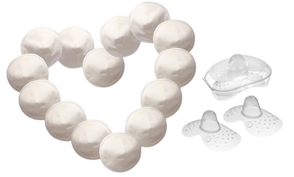 MOM'S PADS bambusovi blazinici za dojenje x14 + vrečka za pranje, kozmetična torbica