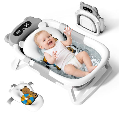 Faltbare Babywanne mit Abfluss und Thermometer