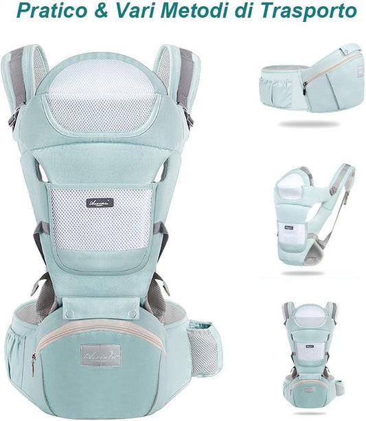 Marsupio ergonomico con cintura lombare 11 in 1