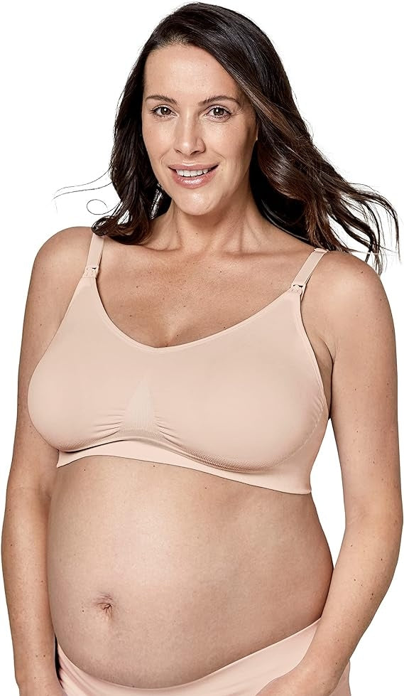 MEDELA KEEP COOL ULTRA biustonosz do karmienia + wkładki M, beżowy bezszwowy stanik ciążowy i do karmienia