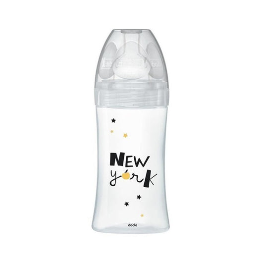 DODIE Sensation+ NEW YORK biberon in vetro 270 ml 0-6 m tettarella 2 flusso medio