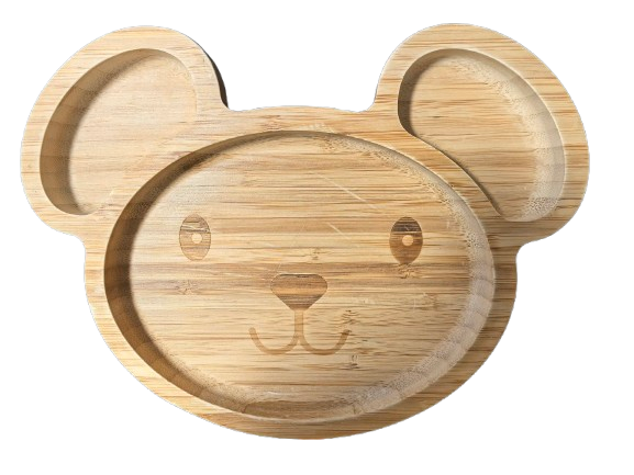 MeloBabyKids cuenco de bambú con ventosa RATÓN 18 x 24 cm para niños