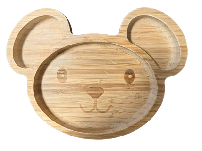 MeloBabyKids cuenco de bambú con ventosa RATÓN 18 x 24 cm para niños