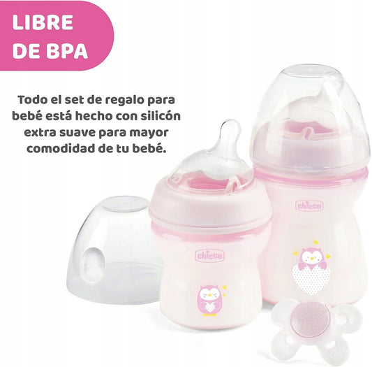 CHICCO set NaturalFeeling biberon 150 250 ml + suzetă 0+
