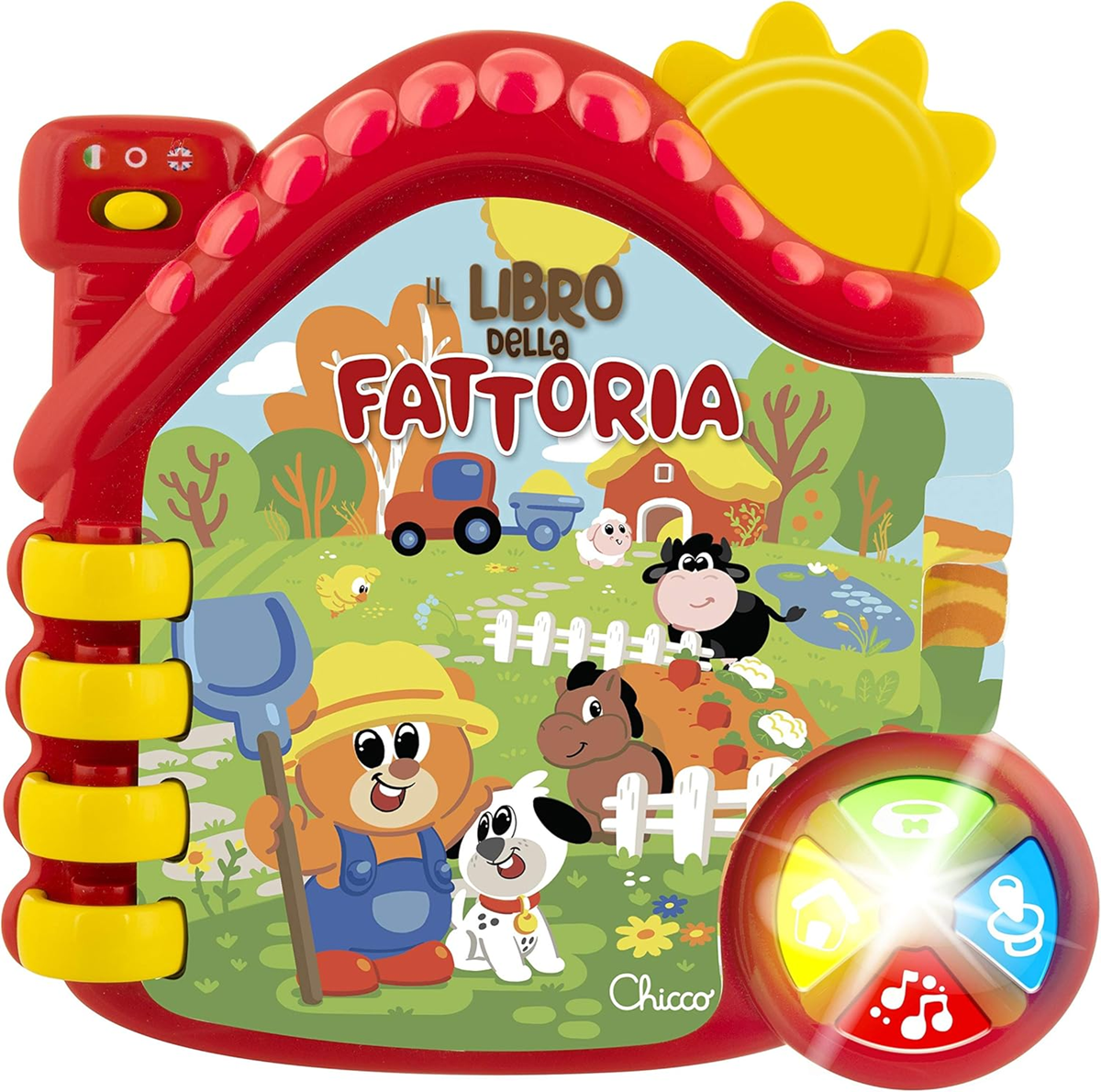 CHICCO Farma libro electrónico educativo en inglés e italiano para niños
