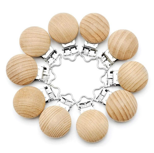RUBY clips de madera para chupete 10 unidades