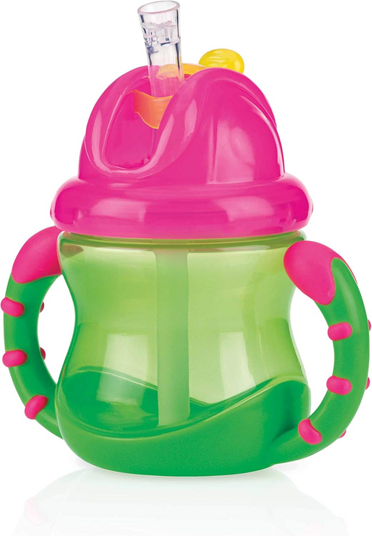 NUBY Flip-it Cup auslaufsicherer Becher mit Trinkhalm 12m+ 240ml
