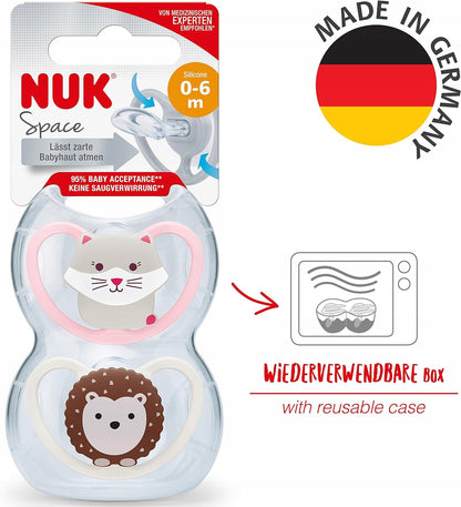 NUK Space Beruhigungssauger Silikon x4 0-6 Monate + Box