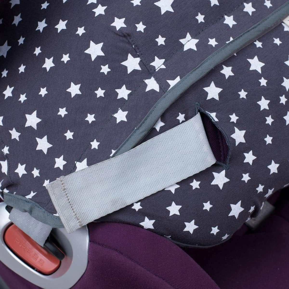 JYOKO KIDS pokrowiec na CYBEX GOLD SIRONA M2 iSize, bawełniany pokrowiec w gwiazdki do fotelika Cybex Sirona M2