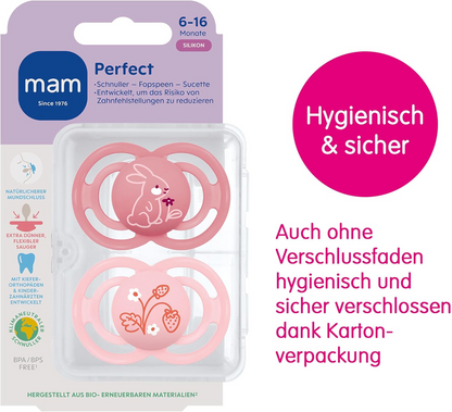 MAM Perfect Schnuller x2 6-16 Monate SILIKON