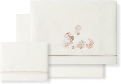 INTERBABY 3-delni komplet posteljnine 60x120 / 40x60 / 103x150 + obešanka