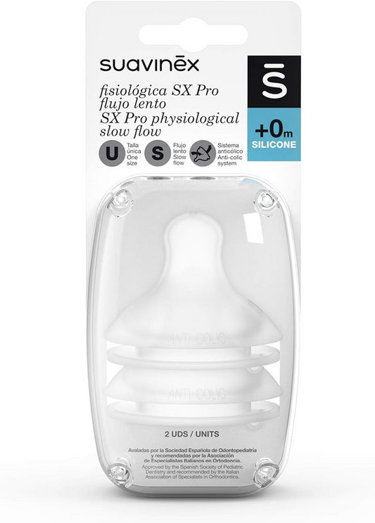 SUAVINEX succhietto simmetrico per biberon x2 0m+ SX PRO