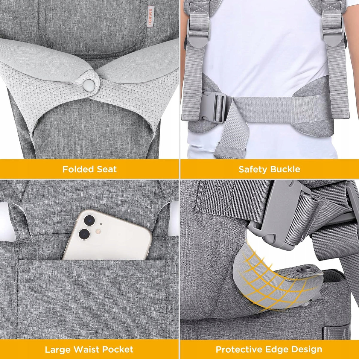 GAGAKU portabebés ergonómico 0-36 meses 3 en 1