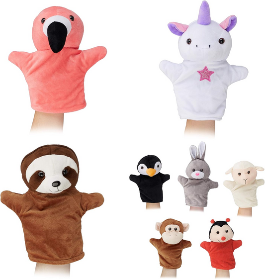 RELAXDAYS fantoches de peluche para representar papéis 8 personagens