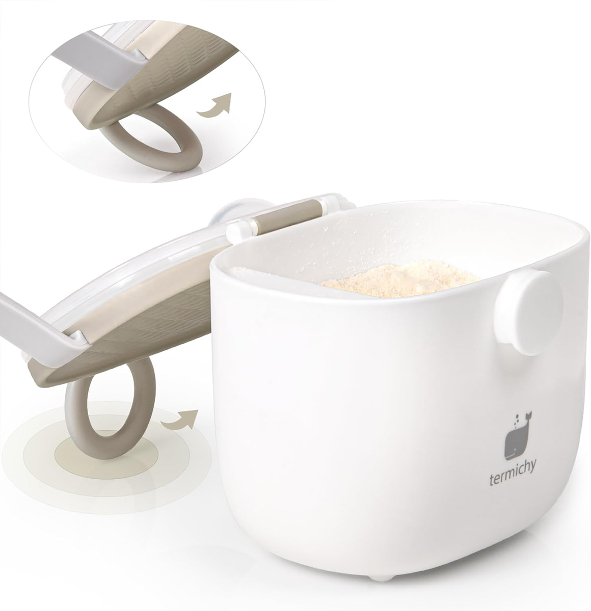TERMICHY recipiente para leche de fórmula 500 ml 250 g + cuchara medidora