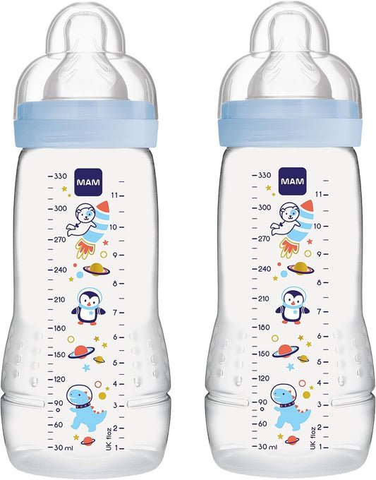MAM Easy Active súprava fliaš 2x 330 ml 4 m+ cumlík 2 KOZMOS